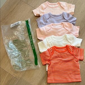 Set of 5 Newborn Organic Cotton Shirts